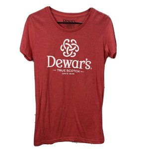 Dewars True Scotch T Shirt size S Women Red Short Sleeve 2017 Graphic